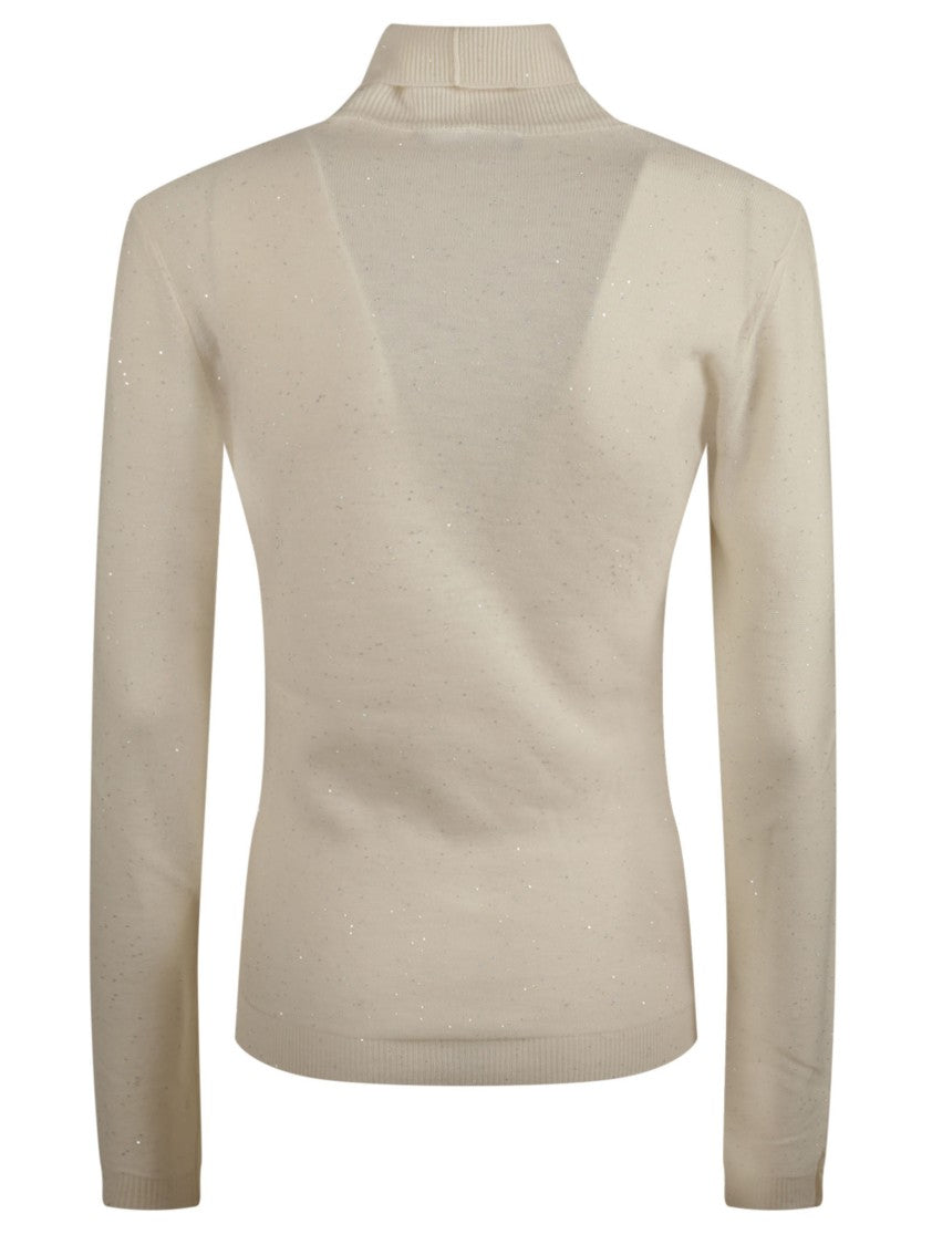 Fabiana Filippi Slim Fit Speckled Wool Turtleneck Sweater