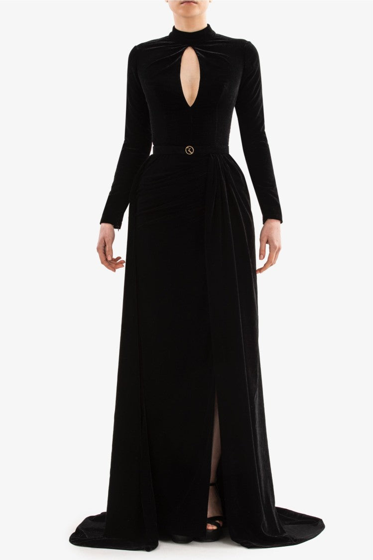 Saiid Kobeisy Velvet Long Dress