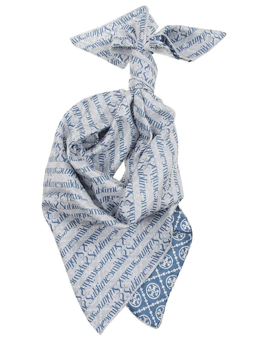 Tory Burch Intricately Patterned Silk Twill Scarf