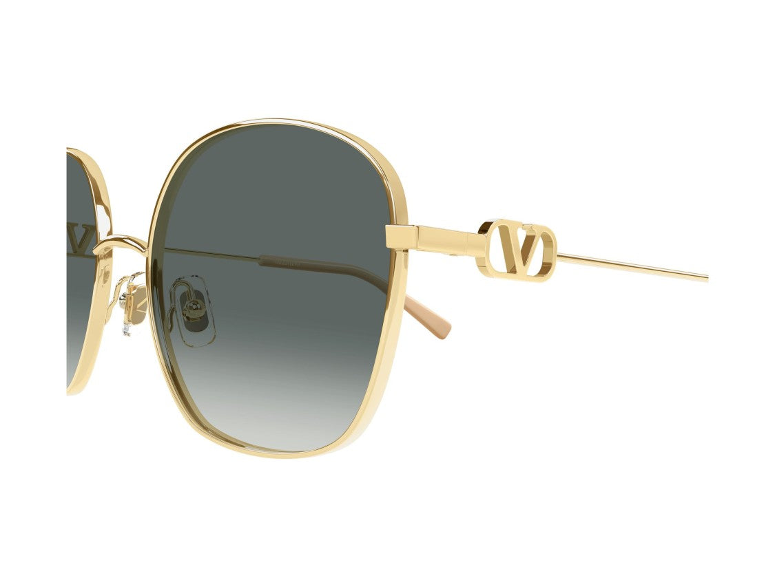 Valentino Gold Vg0028s Metal Oversized Square Sunglasses