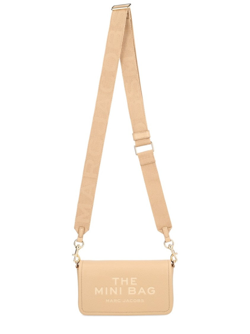 Marc Jacobs Beige Structured Leather Mini Crossbody Bag