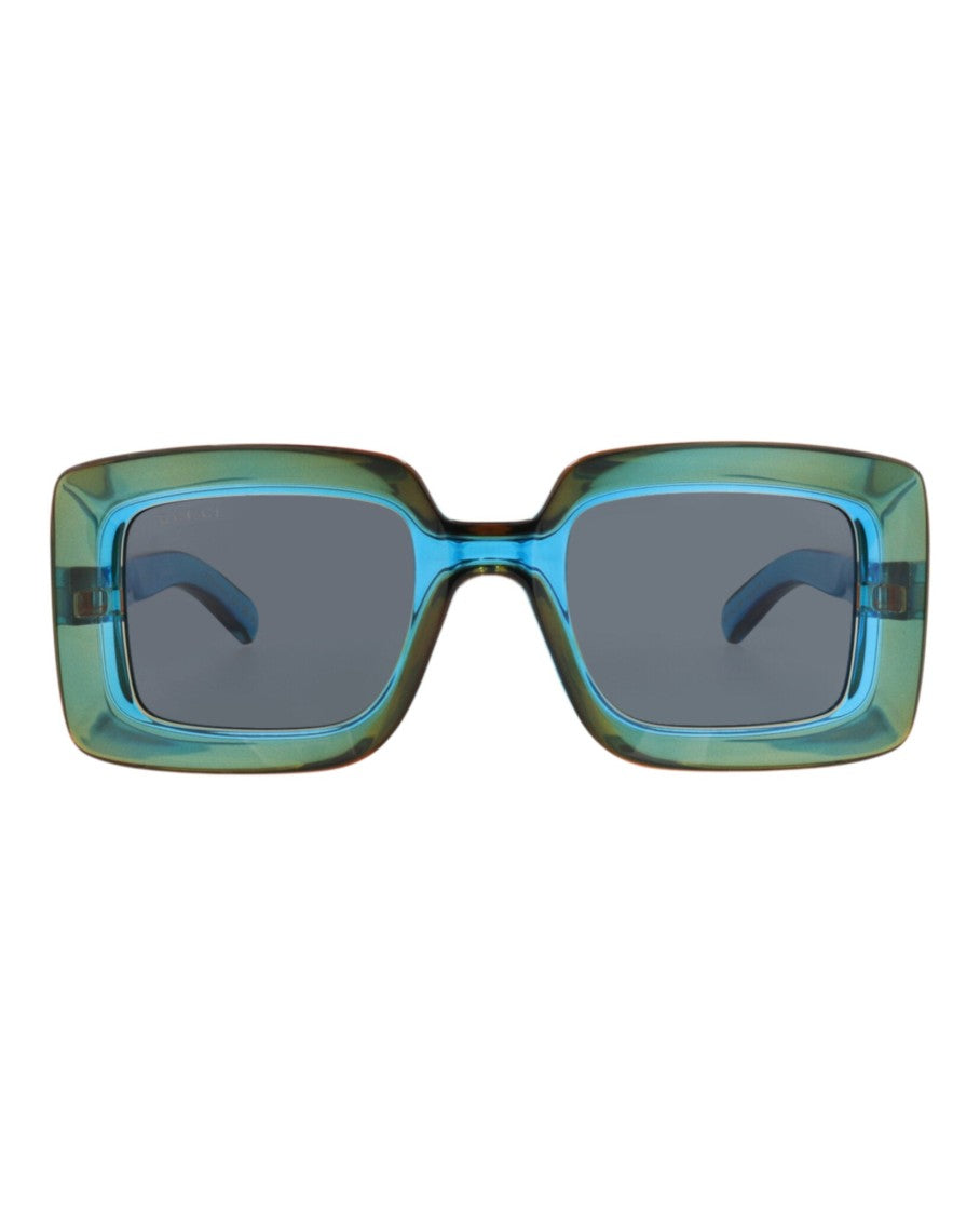 Gucci Square-Frame Injection Sunglasses With Saddle Nose Bridge