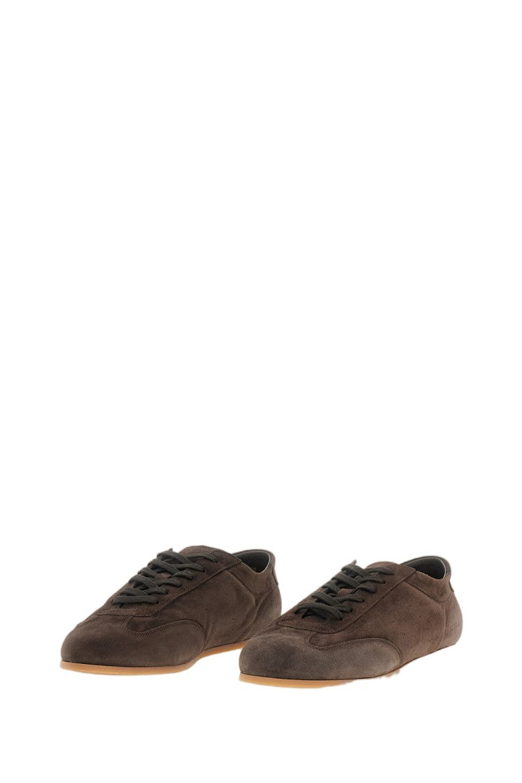 Common Projects Brown Gold-Tone Serial Number Driving Suede Low-Top Sneakers