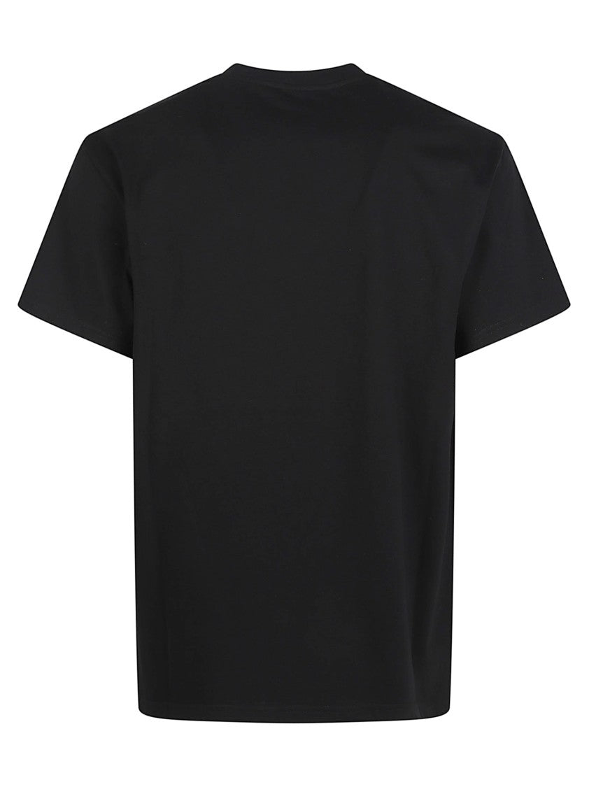 Givenchy Round Neck Black Cotton T-Shirt With Gros-Grain Detail