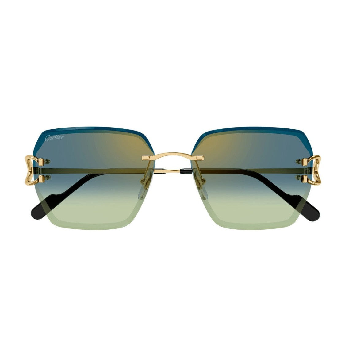 Cartier Gold Décor C Classique Oversized Square Sunglasses