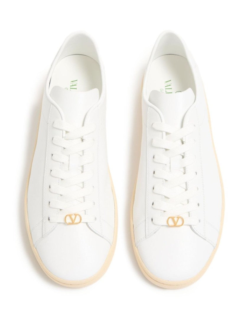 Valentino Garavani White Leather Flat Shoes