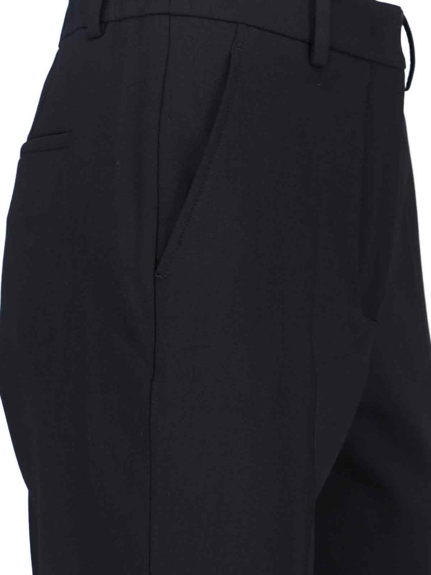 Incotex Straight-Leg Trousers In Black Virgin Wool With Elasticated Waistband