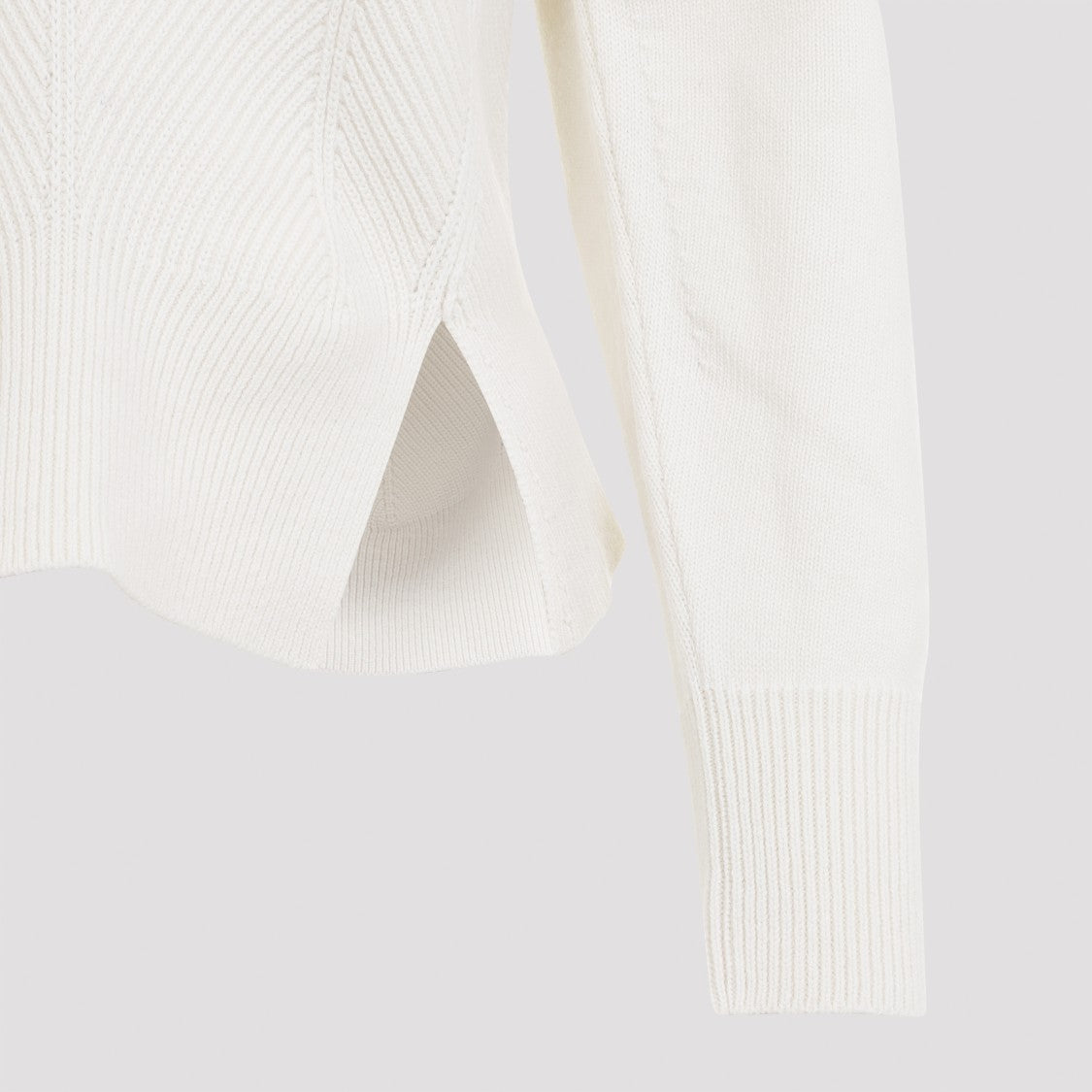Alexander Mcqueen Chevron Ivory Cashmere Pullover