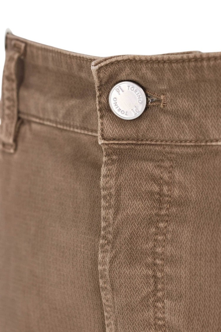 Pt Denim Cotton Fabric Casual Pants With Five-Pocket Design