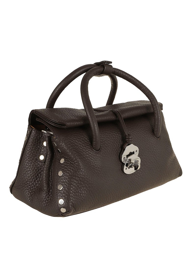 Zanellato Textured Calfskin Bag With Bold Logo Closure