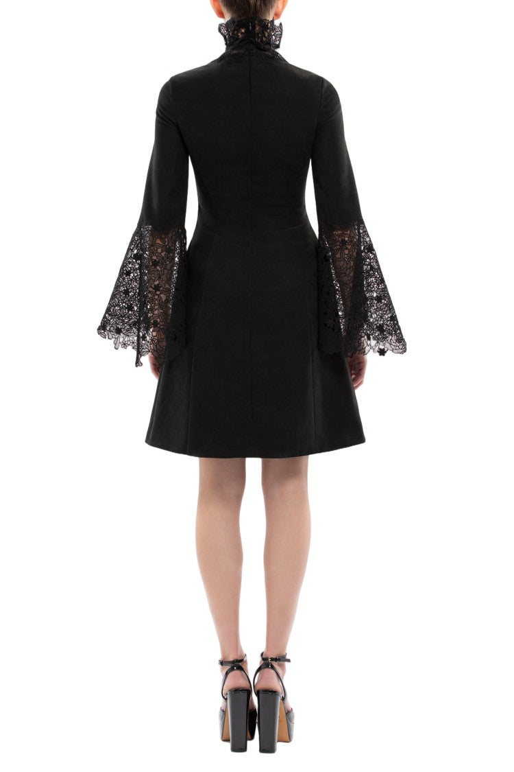 Saiid Kobeisy High Neck Short Lace Dress