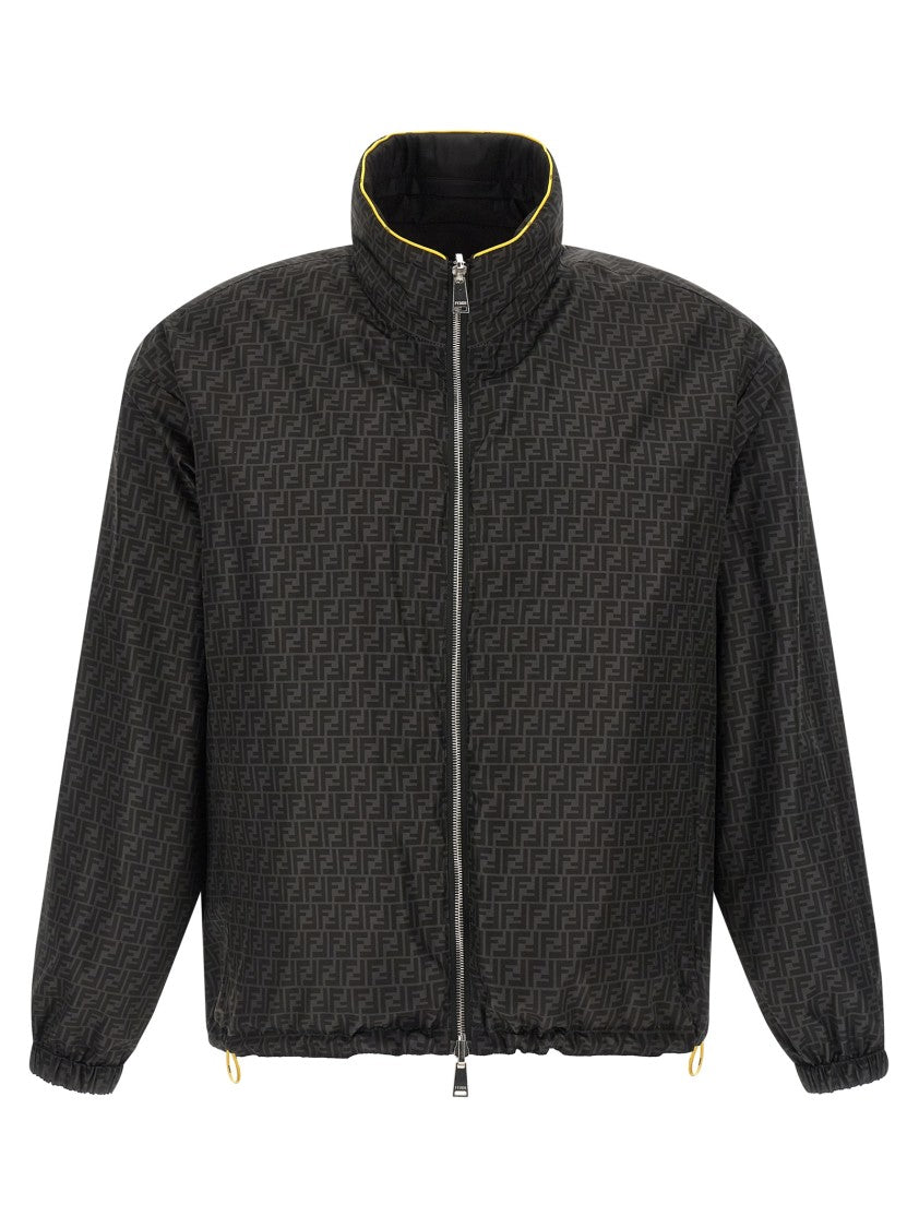 Fendi Reversible Anorak With Contrast Piping And Subtle Logo Print