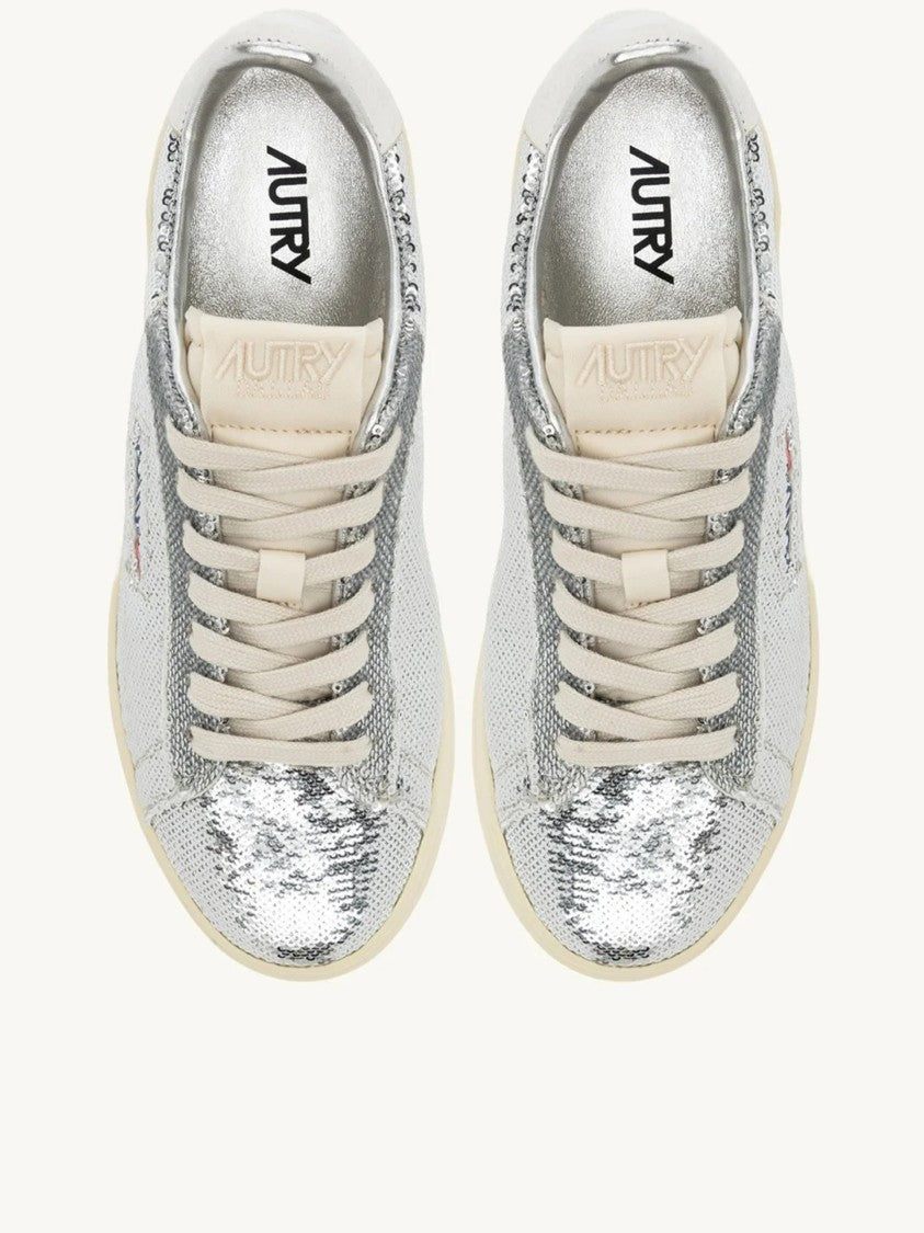 Autry Silver Dallas Low Sequin Sneakers
