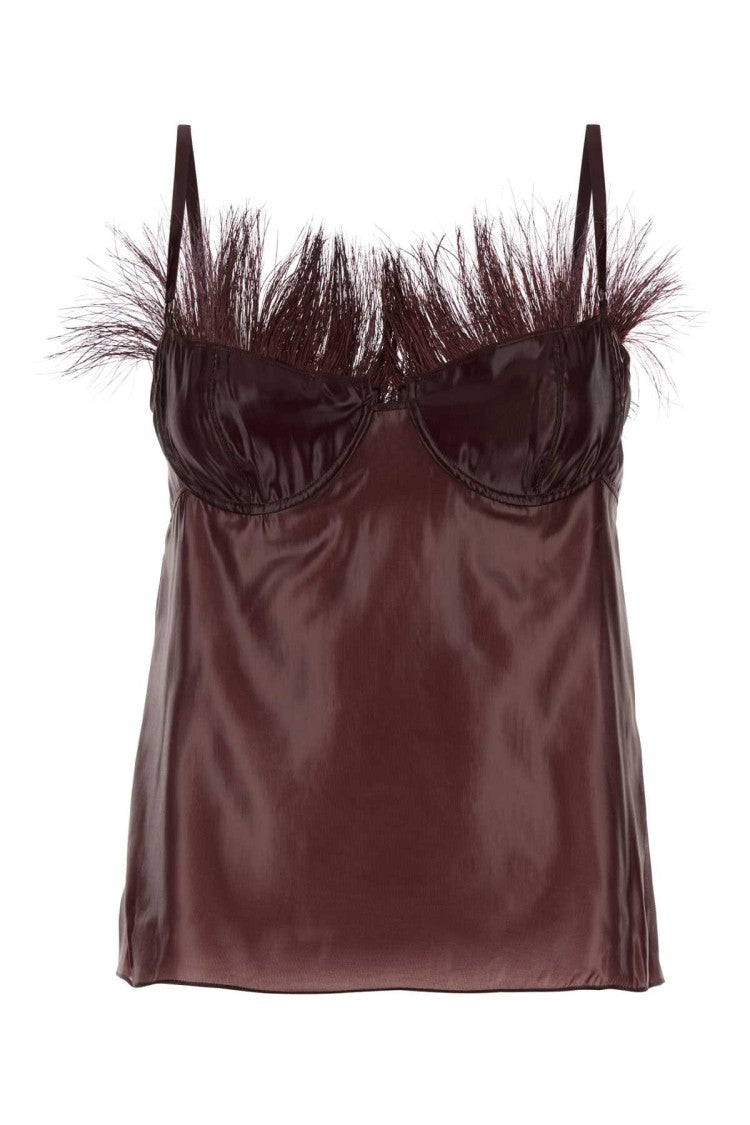 Salvatore Ferragamo Burgundy Nylon Blend Top