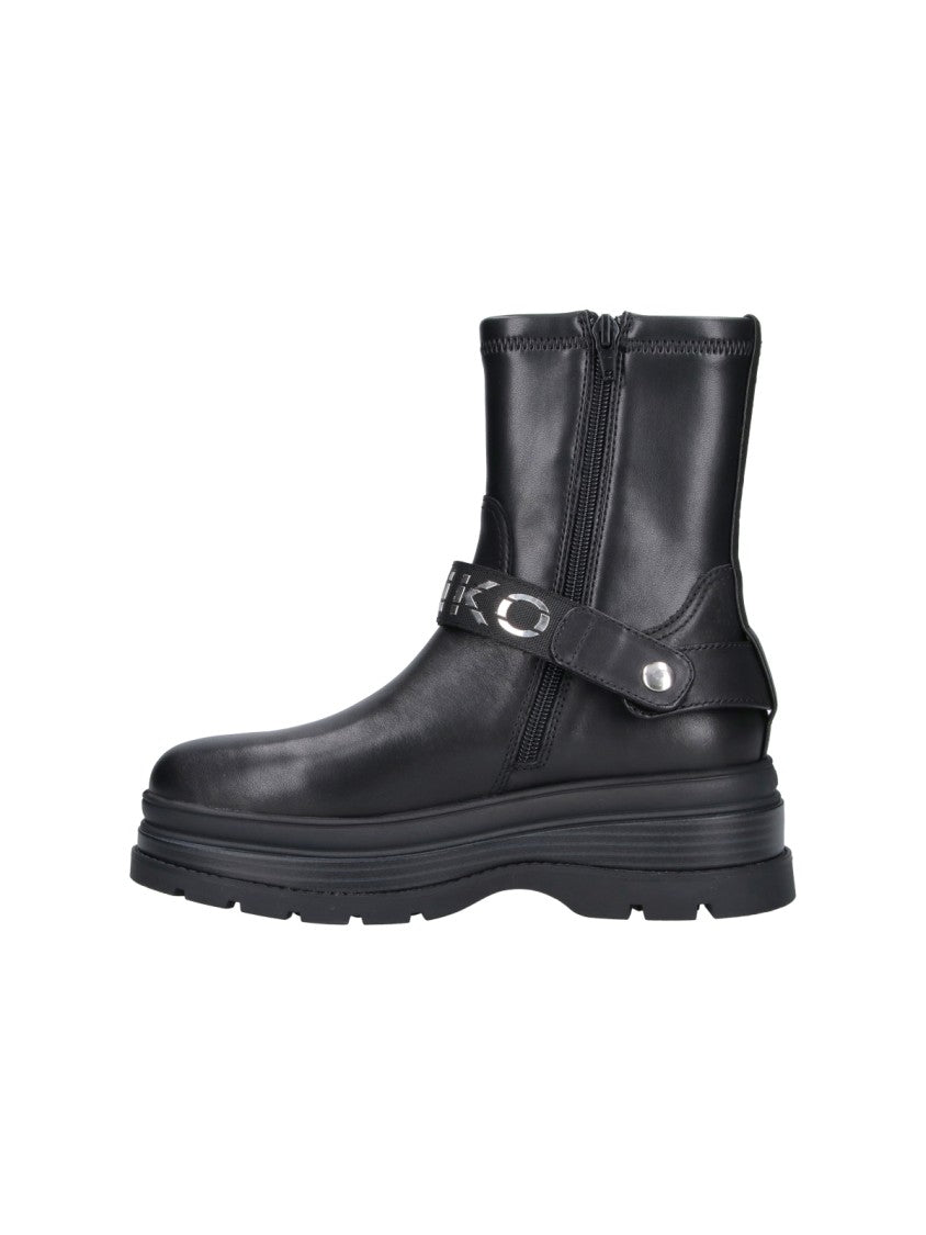 Pinko Black Eva 01 Buckle Leather Boots