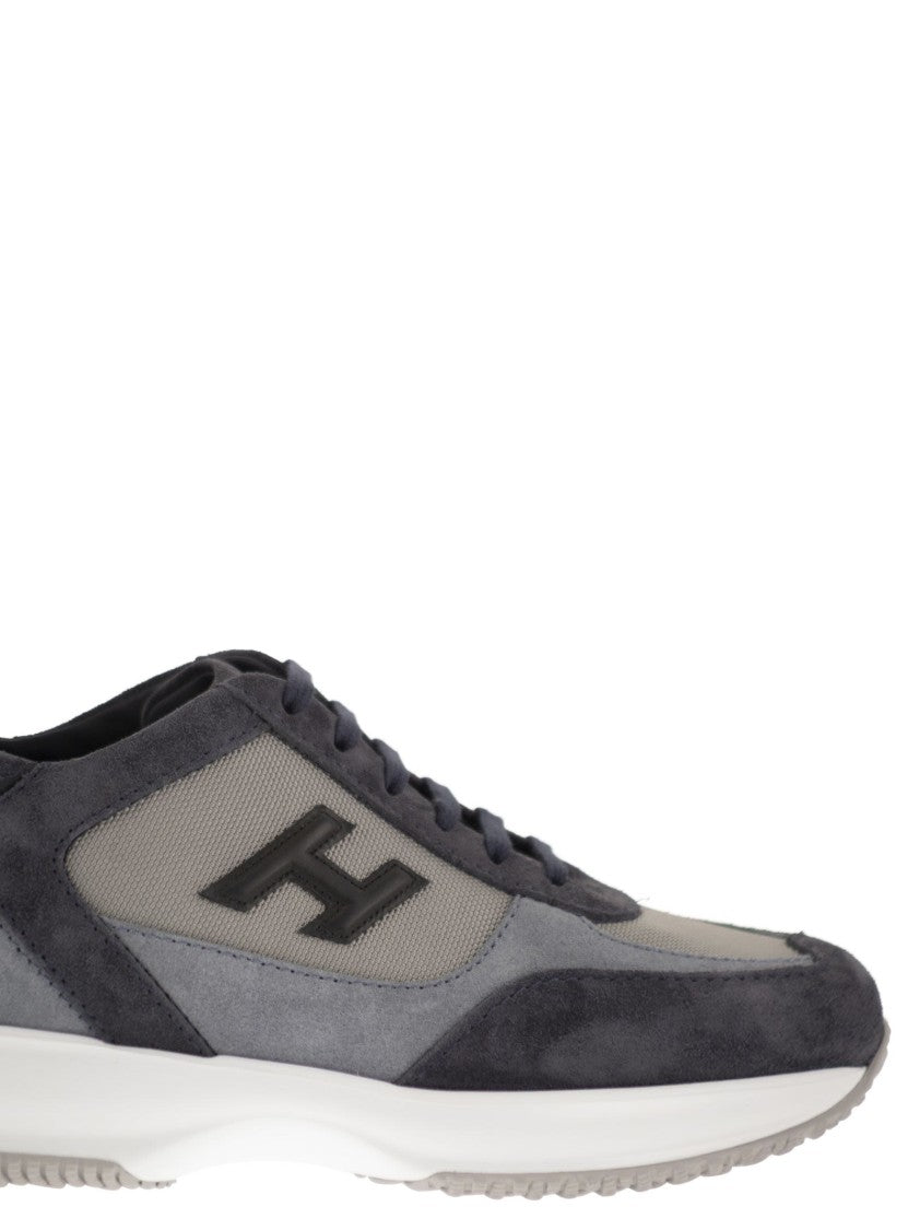 Hogan Contemporary Suede And Technical Fabric Trainers