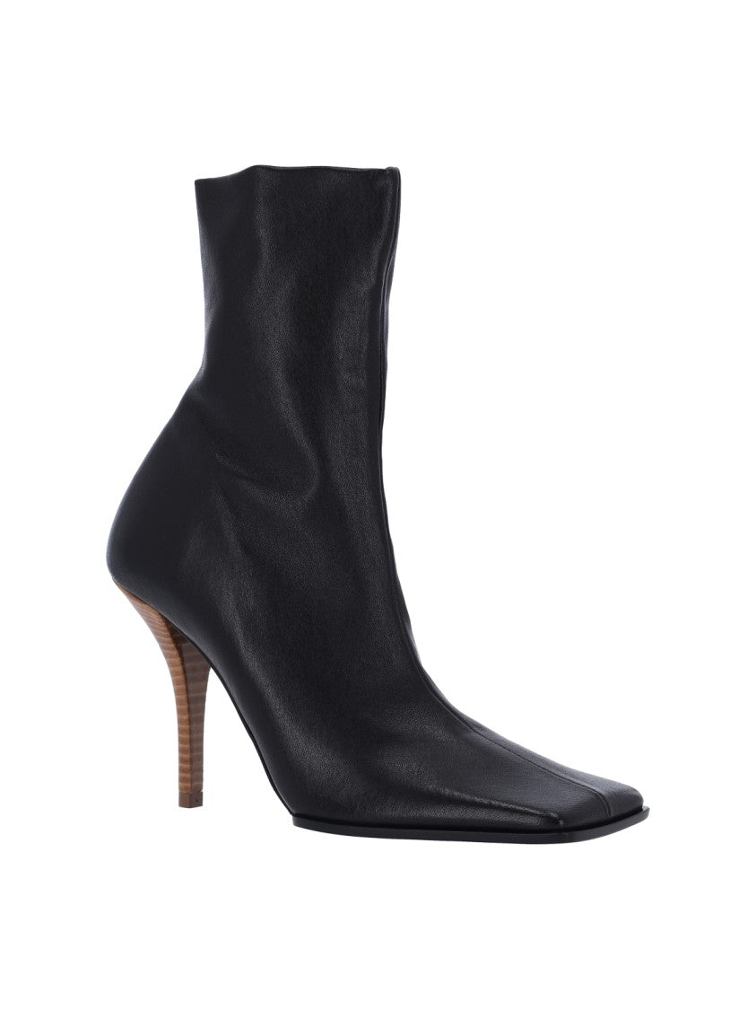 Alaïa Black Sot Square Side Zip Ankle Boots