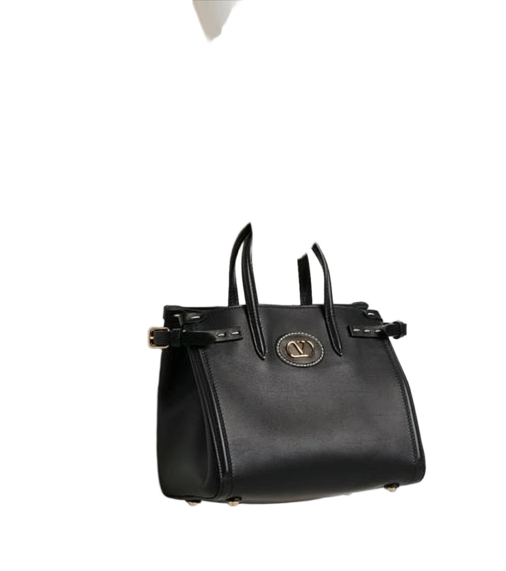 Valentino Garavani Sleek Black Structured Tote