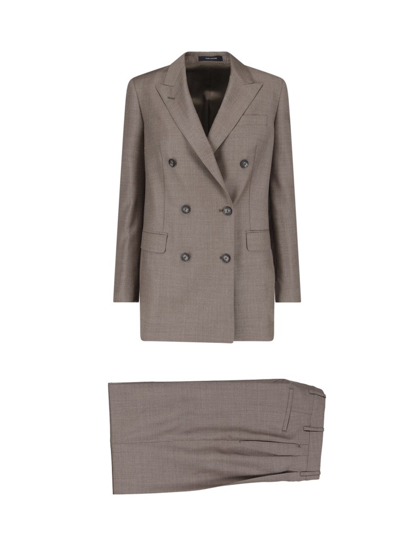 Tagliatore Double-Breasted Virgin Wool Suit With Peaked Lapels