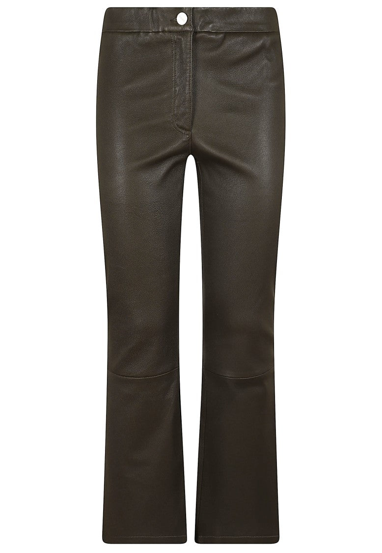 Arma Lively Stretch Plongé Flared-Leg Leather Cropped Pants