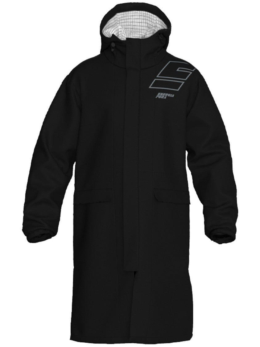 Energia Pura New Storm Long Hooded Black Coat