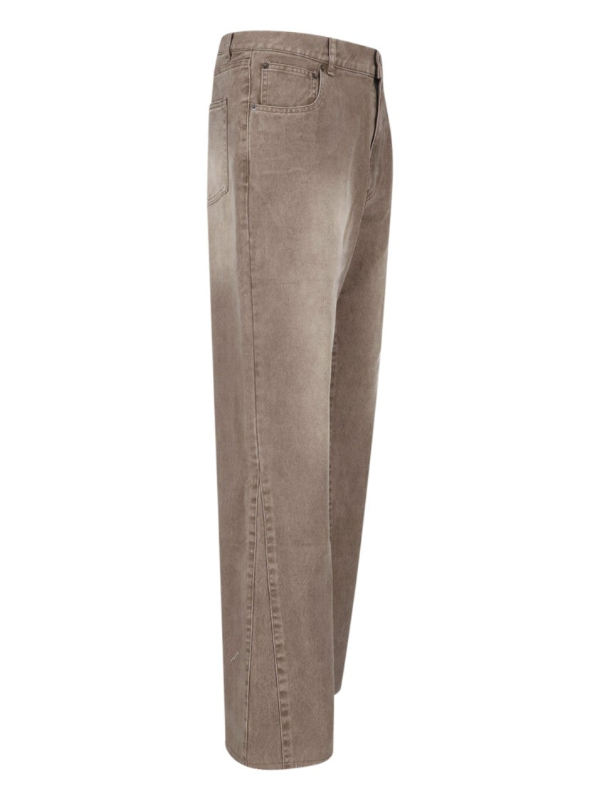 Tonywack Vintage-Washed Taupe Straight-Leg Pants