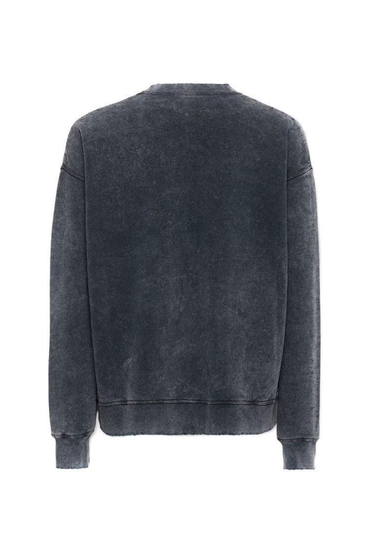 Dsquared2 Grey Cotton Washed Logo Sweatshirt