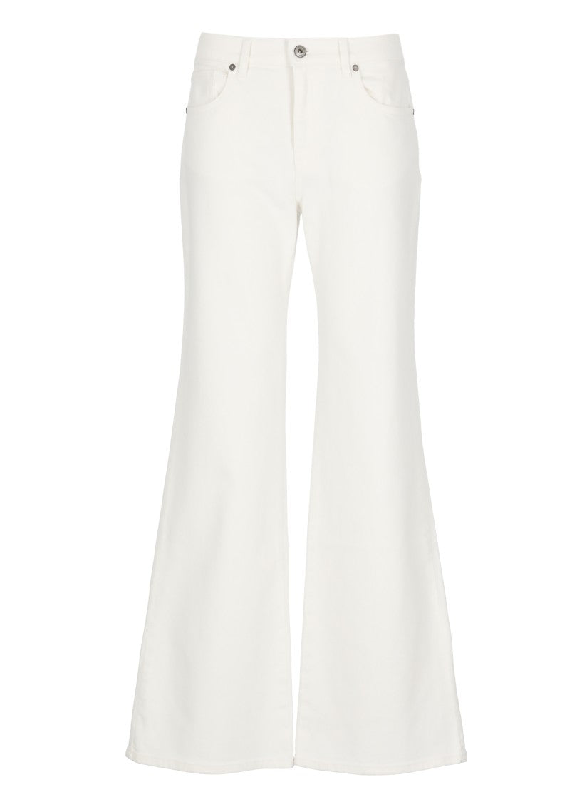 Parosh Ivory Cuoricini Cotton Jeans