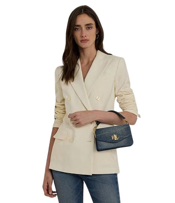 Lauren Ralph Lauren Washed Cotton Denim Small Shoulder Bag