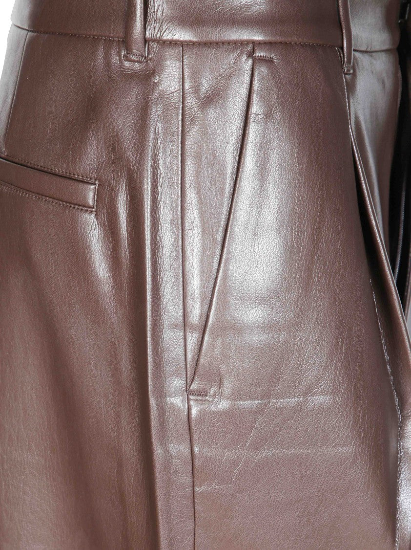 The Andamane Sasha Boyfriend Faux-Leather Straight-Leg Pants