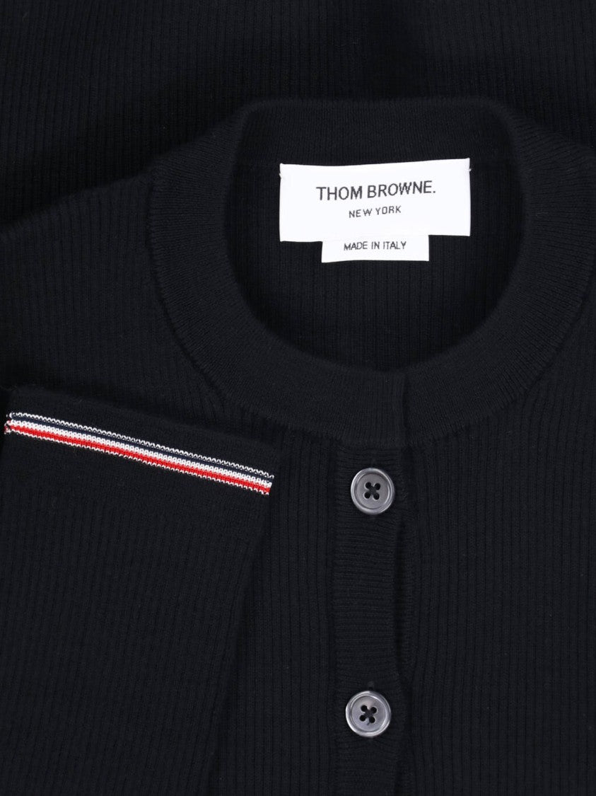 Thom Browne Ribbed Crewneck Wool Cardigan