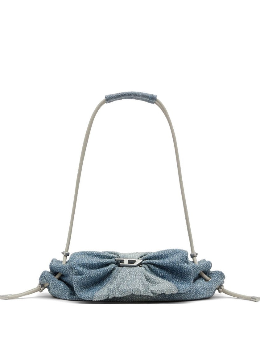 Diesel Ruched Handbag In Gradient Blue Fabric With Comfortable Strap
