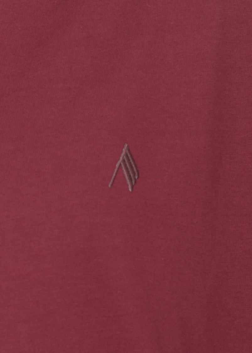 The Attico Bordeaux Cotton T-Shirt With Embroidered Logo Detail
