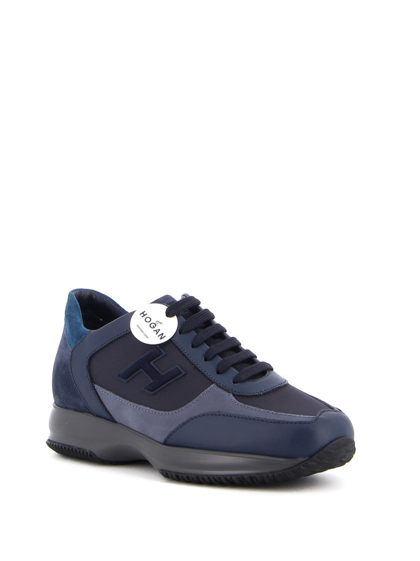 Hogan Panel Design Blue Leather Hogan Sneakers