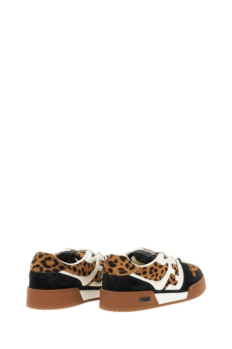 Fendi Lace-Up Pony-Effect Calfskin Sneakers