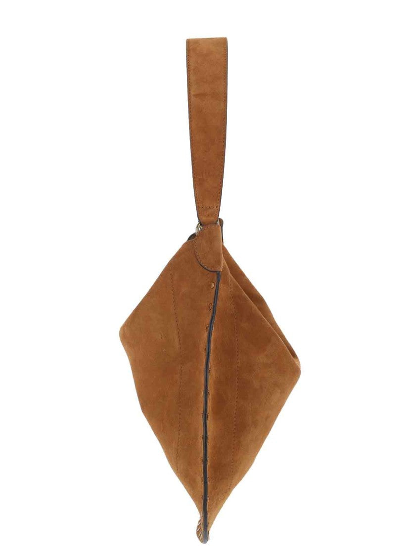 Isabel Marant Brown Oskan Soft Studded Suede Hobo Bag