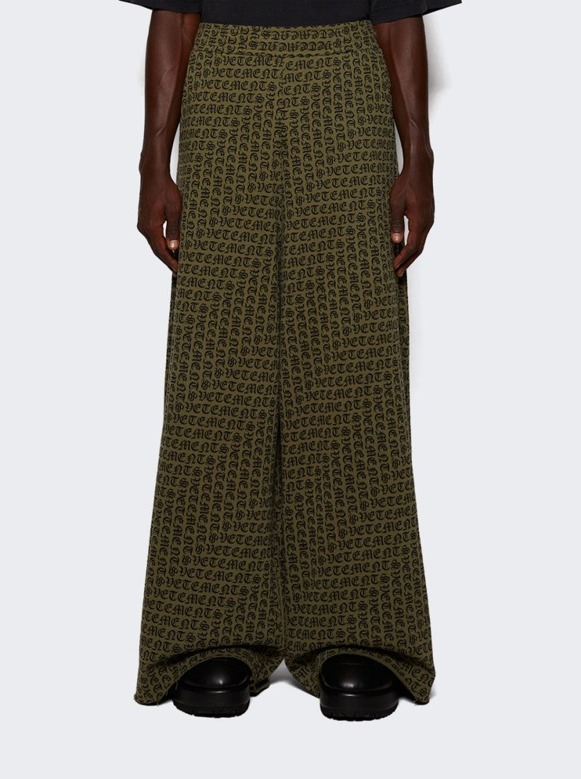 Vetements Gothic Monogram Sweatpants Khaki