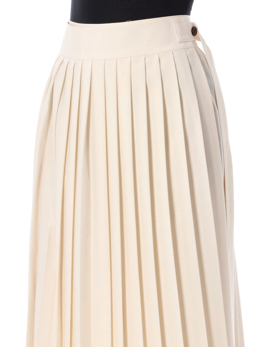 Róhe Plisse Wrap Wool-Blend Midi Skirt