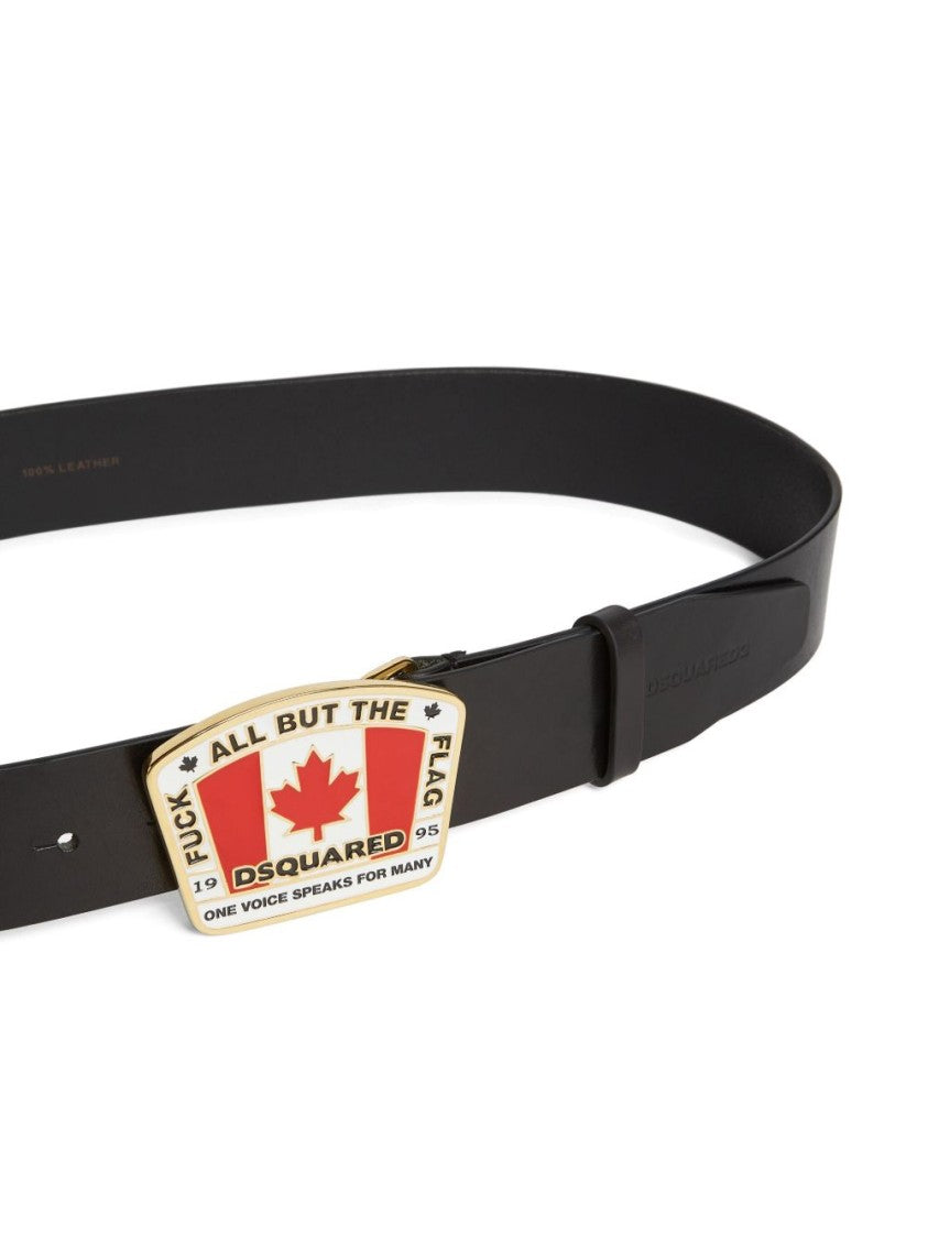 Dsquared2 Black Leather Belt