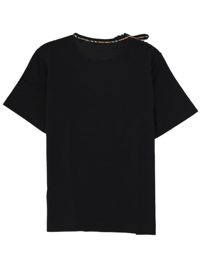 Burberry Short-Sleeved Bow Detail Cotton T-Shirt