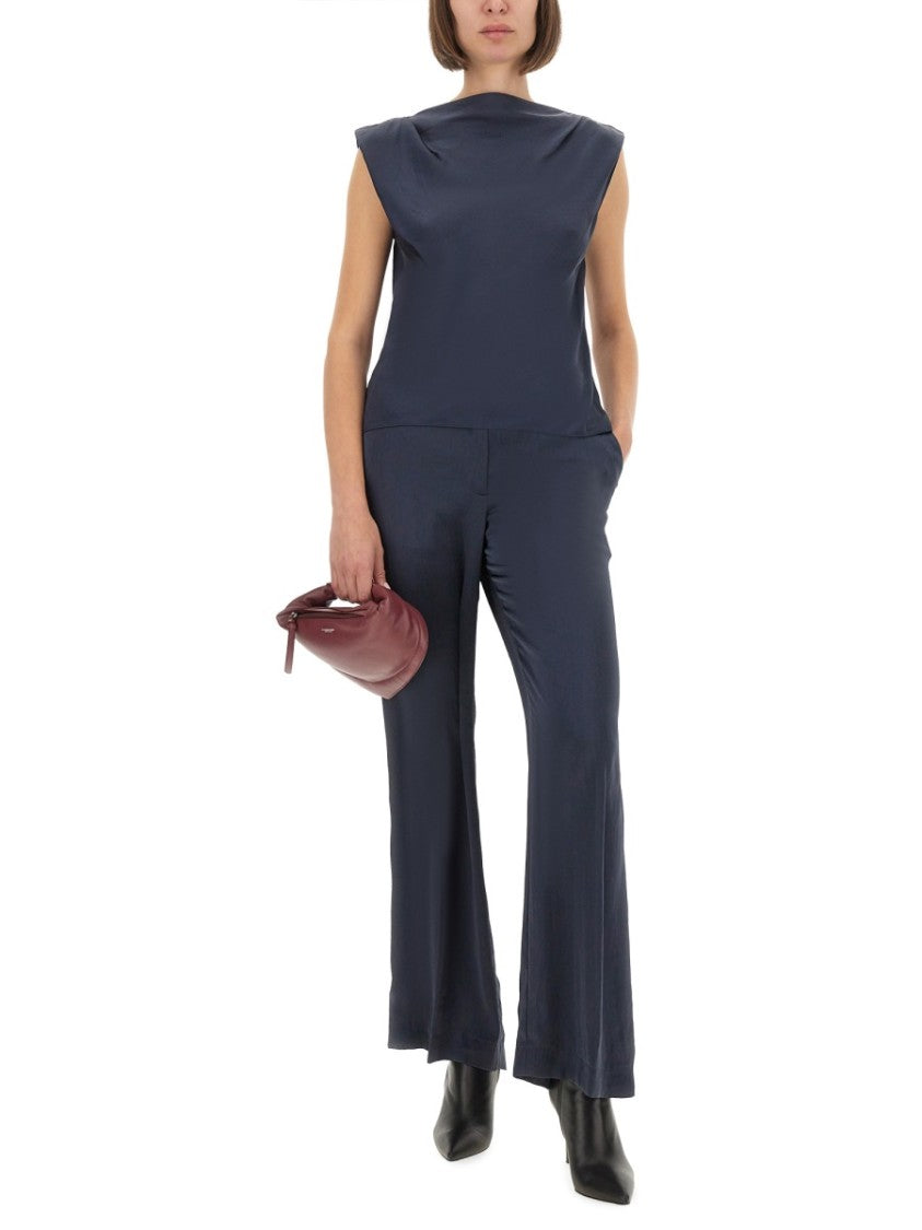 Theory Tailored Satin Pants With High Waist