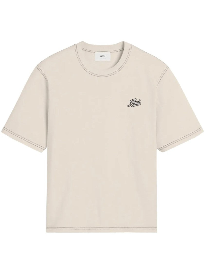 Ami White T-Shirt With Subtle Logo Detail