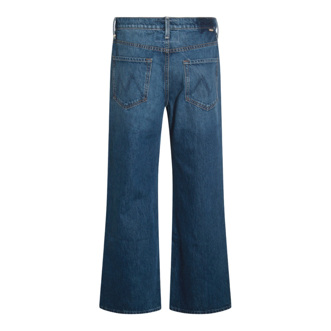Mother Medium Blue Relaxed-Fit Jeans With Stitched Detailing