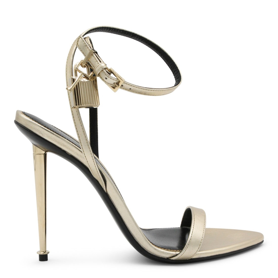 Tom Ford Gold Leather Stiletto Sandals