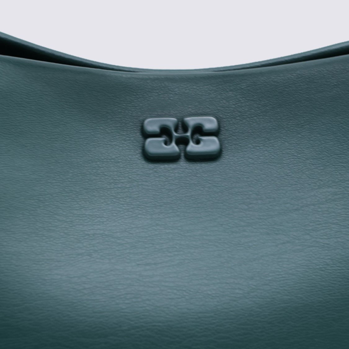 Ganni Sculptural Green Handbag With Twisted Handle And Geometric Silhouette