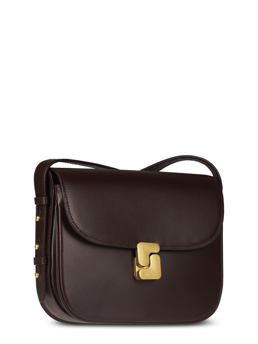 Soeur Structured Brown Mini Shoulder Bag