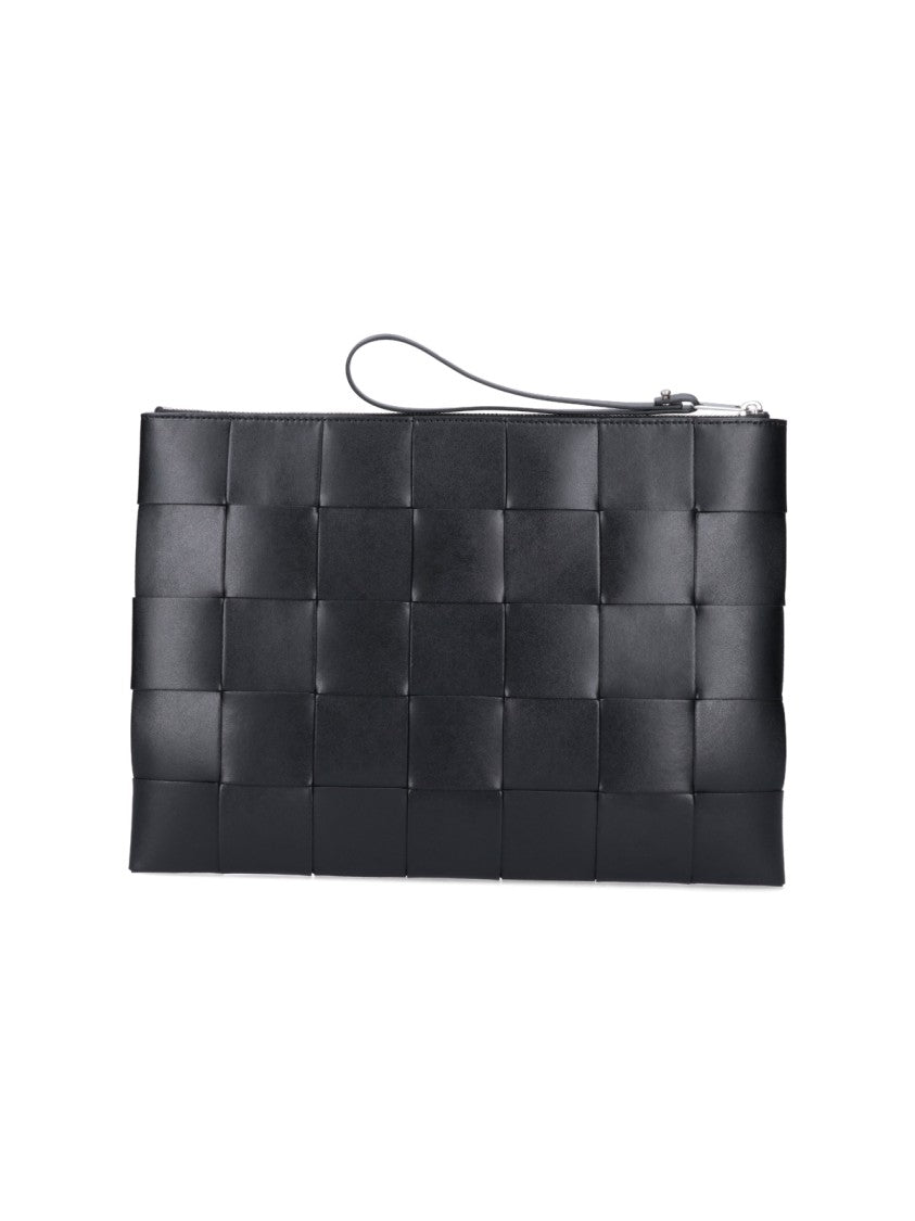 Bottega Veneta Large Intrecciato Leather Clutch With Removable Zipper Pull