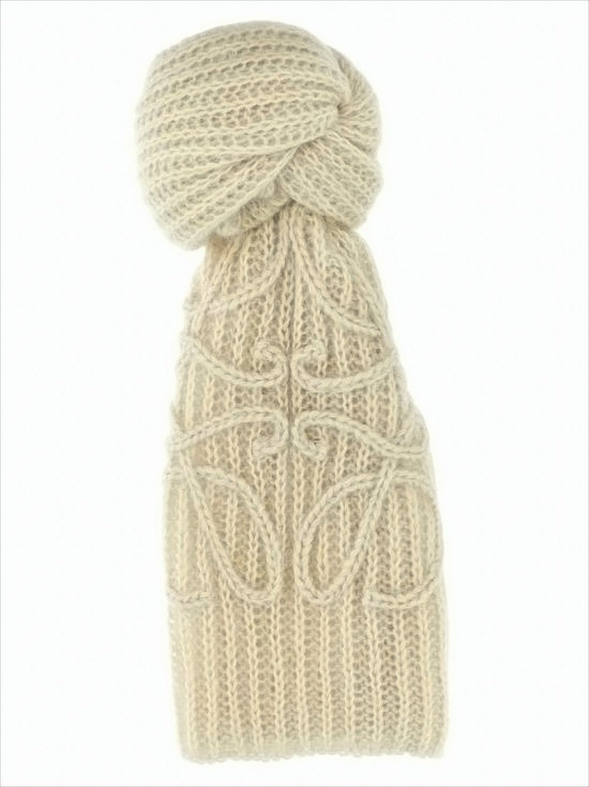 Loewe Knitted Mohair And Wool Blend Scarf With Embroidered Detail