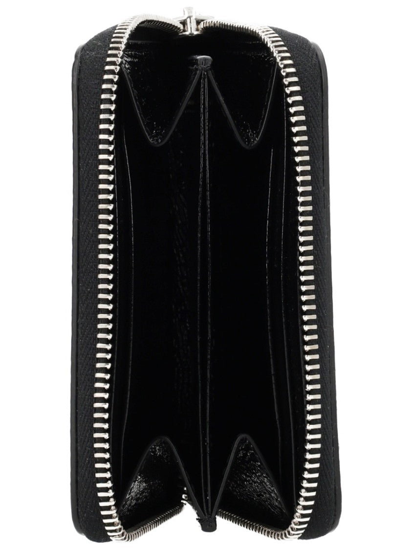 Courrèges Black Naplack Glossy Textured Leather Wallet