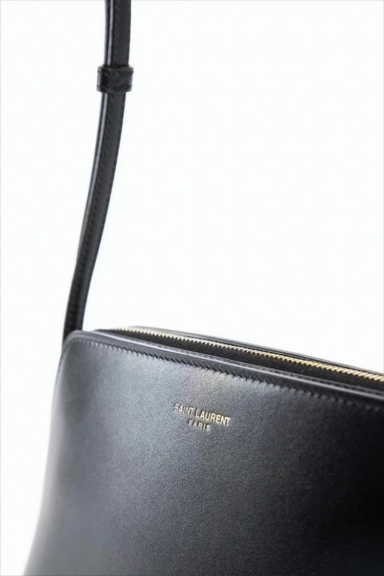 Saint Laurent Rectangular Calf Leather Shoulder Bag With Adjustable Strap